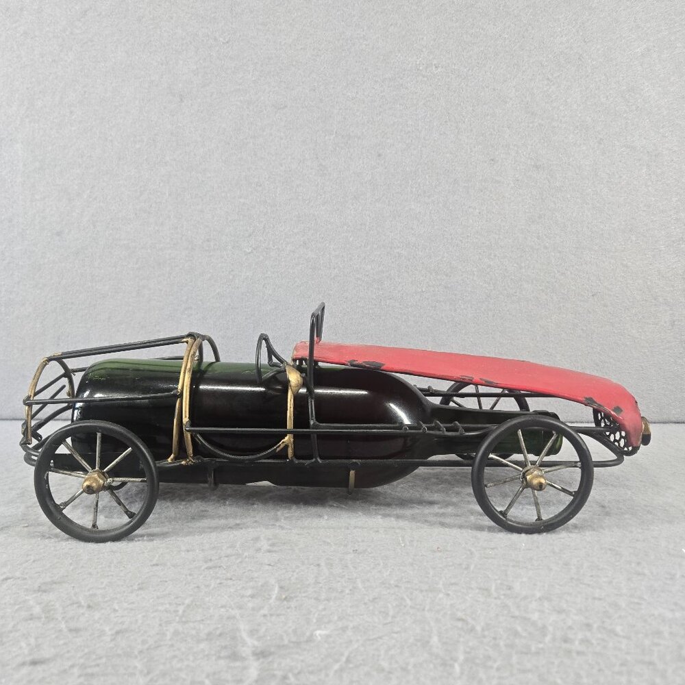 Metal Sports Car Wine Bottle Holder, Red/Black/Gold Finish, Decor